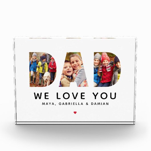 We houden van je vader Gepersonaliseerd collage Fotoblokken (Voorkant)