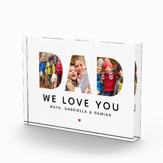 We houden van je vader Gepersonaliseerd collage Fotoblokken (Rechts)