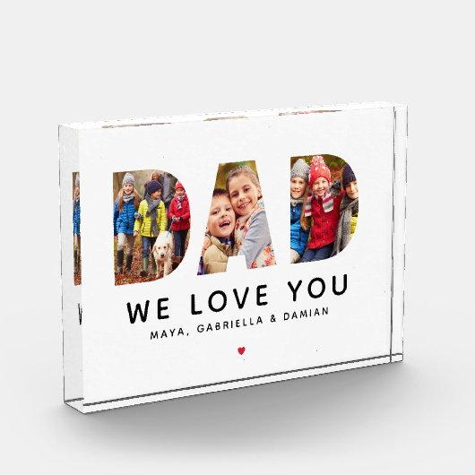 We houden van je vader Gepersonaliseerd collage Fotoblokken (Links)