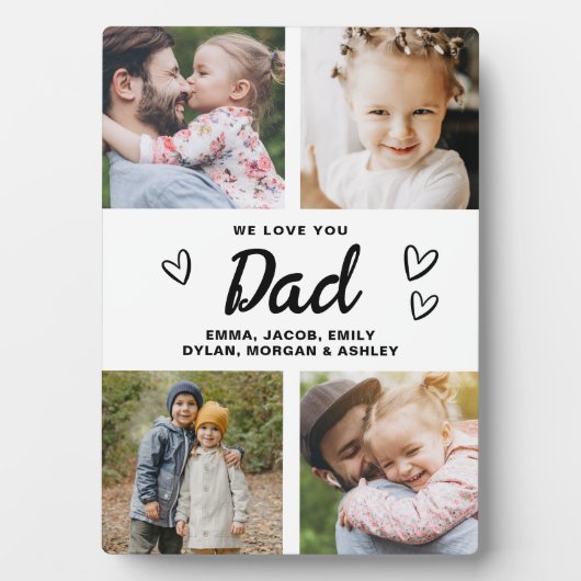 We houden van je vader moderne fotocollage fotoplaat (voorkant)