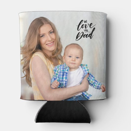 We houden van je vader moderne vaders dagfoto blikjeskoeler (Achterkant)