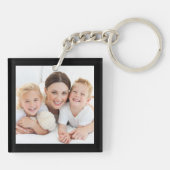 We houden van je vader Persoonlijke foto's Zwart Sleutelhanger (Achterkant)