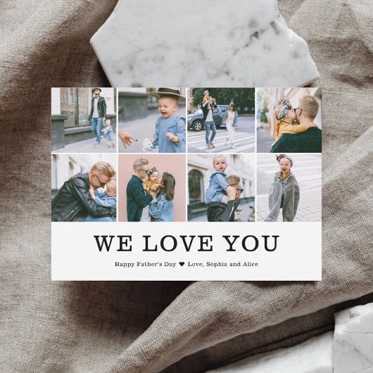 We houden van je vaders dagfoto feestdagenkaart