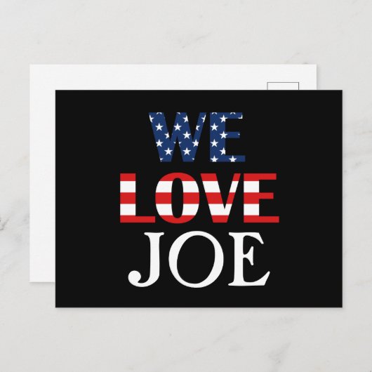 We houden van Joe, Amerikaanse vlag Briefkaart (Voorkant / Achterkant)