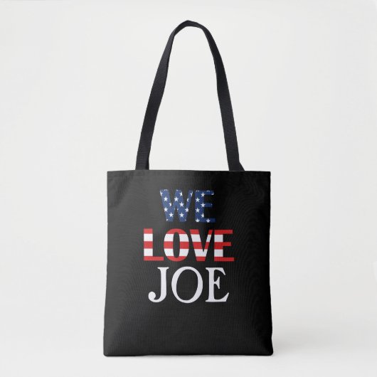 We houden van Joe, Amerikaanse vlag Tote Bag (Voorkant)
