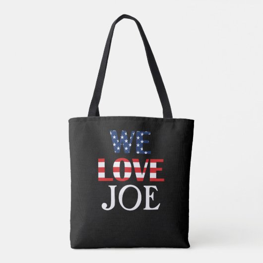 We houden van Joe, Amerikaanse vlag Tote Bag (Achterkant)