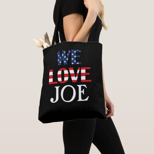 We houden van Joe, Amerikaanse vlag Tote Bag (Dichtbij)