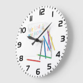 We houden van jou mama handgetekende krijttekening grote klok (Hoek)