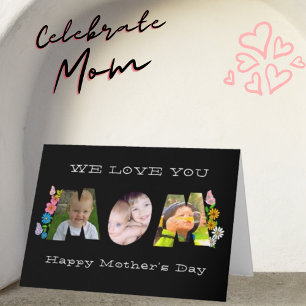 We houden van jou, mama! Madeliefje Vlinder Foto & Kaart
