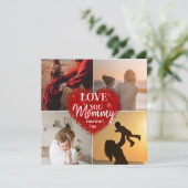 We houden van jou Mama Moederdag 5 foto collage Feestdagenkaart (Staand voorkant)