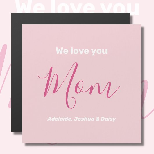 We houden van jou mama roze minimalistische magnet