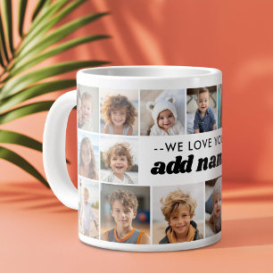 We houden van jou oma - 23 foto collage grote koffiekop