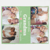 We houden van jou oma elegant script 4 foto aanden fleece deken (Voorkant (Horizontaal))