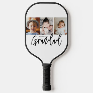 We houden van jou opa aangepaste fotocadeau collag pickleball paddle