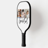 We houden van jou opa aangepaste fotocadeau collag pickleball paddle (Links)