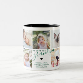 We houden van jou opa | Fotocadeau donkergroen Tweekleurige Koffiemok