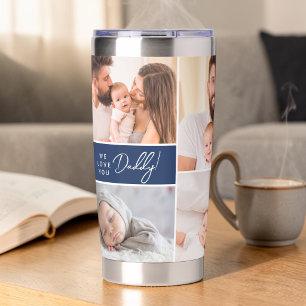 We houden van jou Papa Aangepaste foto's Vaderdag  Geïsoleerde Drinkbeker