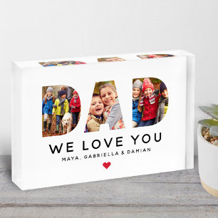 We houden van jou Papa Aangepaste gezelfamiliefoto Fotoblokken