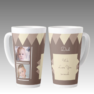 We houden van jou Papa bruin en crème met foto's Latte Mok
