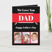We houden van jou Vader Vaderdag zwart rood foto Kaart (Voorkant)