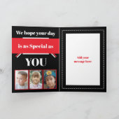 We houden van jou Vader Vaderdag zwart rood foto Kaart (Binnen)