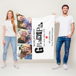 We houden van jou Werelds Beste Opa Foto's van de  Fleece Deken