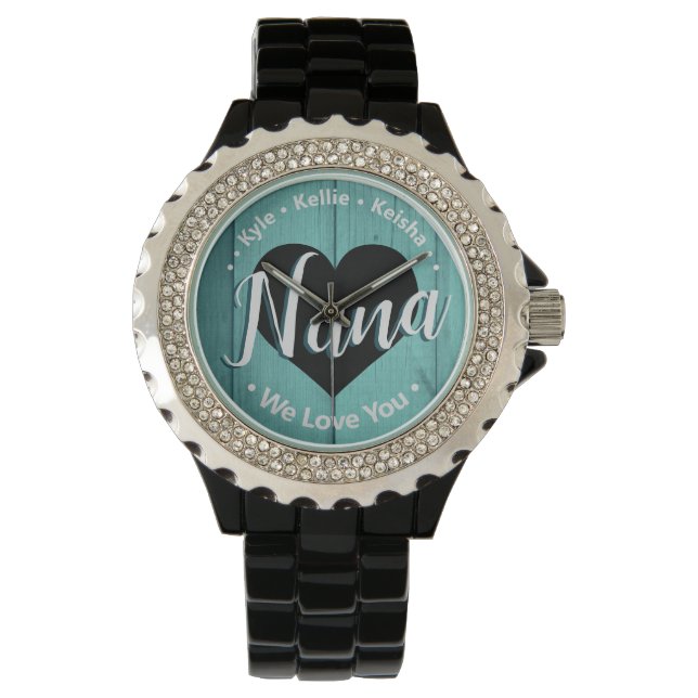We houden van jullie Nana Grandkid Names eWatch Horloge (Voorkant)