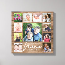 We houden van jullie Nana Grandkids 11 Foto Collag Canvas Afdruk