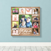 We houden van jullie Nana Grandkids 11 Foto Collag Canvas Afdruk (Insitu (Houten vloer))