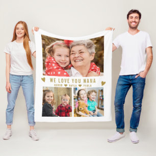 We houden van jullie Nana Grandkids 3 Foto Collage Fleece Deken