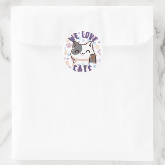 we houden van katten ronde sticker (Tas)