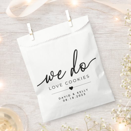 We houden van koekjes, bruiloft-koekjes tafeltas bedankzakje (Geknipt)