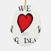 we houden van lang eiland keramisch ornament (Voorkant)