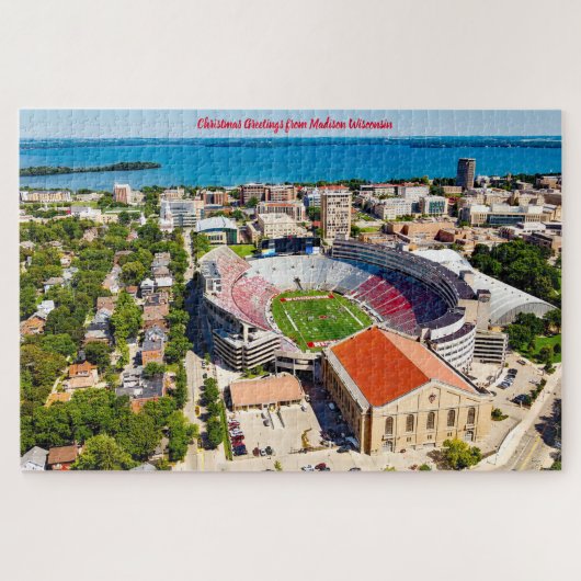 We houden van Madison Wisconsin. Jigzaag Puzzle Legpuzzel (Horizontaal)