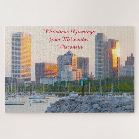 We houden van Milwaukee Wisconsin. Jigzaag Puzzle Legpuzzel (Horizontaal)