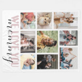 We houden van Moederdag fotocollage van mammie roz Fleece Deken (Voorkant (Horizontaal))