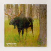 We houden van Moose Wyoming. Jigzaag Puzzle Legpuzzel (Verticaal)
