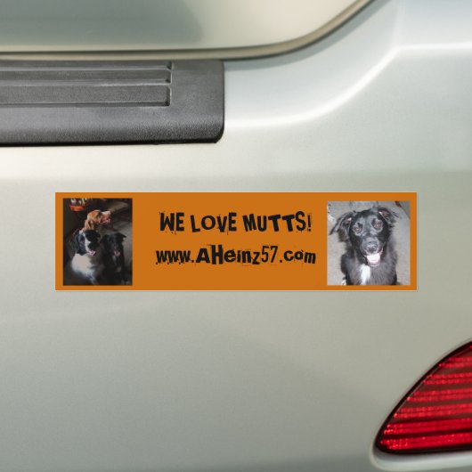 WE HOUDEN VAN MUTTS! BUMPERSTICKER (Op auto)