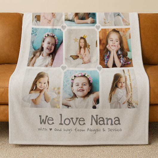 We houden van Nana/Grandma/Nan/Other 9-Photo Colla Fleece Deken