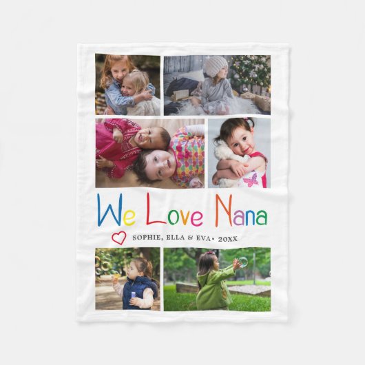 We houden van Nana Photo Collage Fleece Deken (Voorkant)