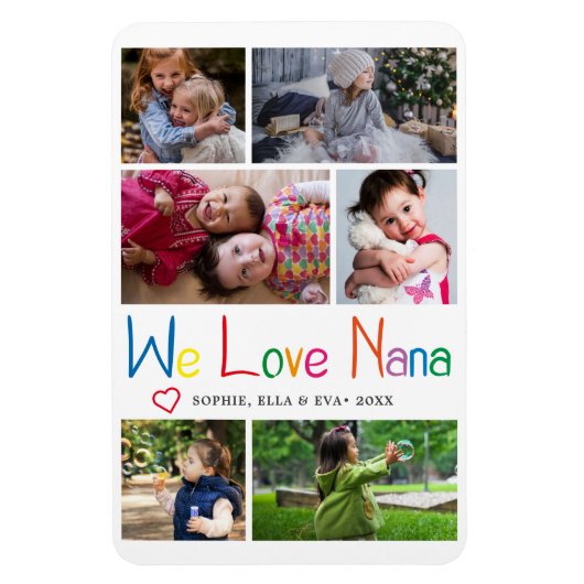 We houden van Nana Photo Collage Magneet (Verticaal)