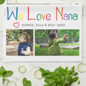 We houden van Nana Photo Collage Theedoek (Gevouwen)