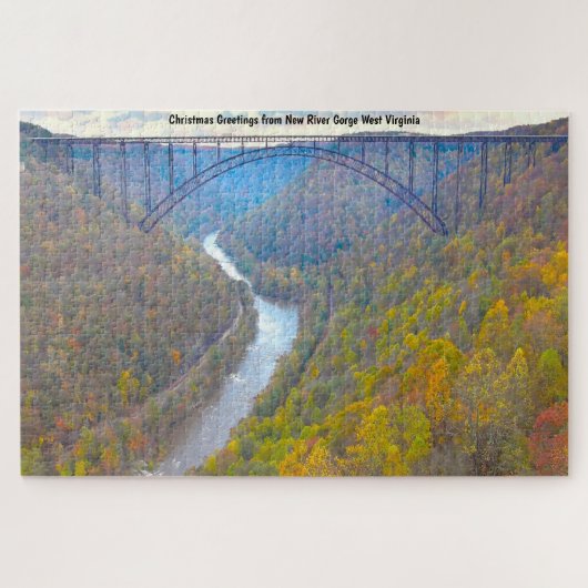 We houden van New River Gorge West Virginia. Jigza Legpuzzel (Horizontaal)