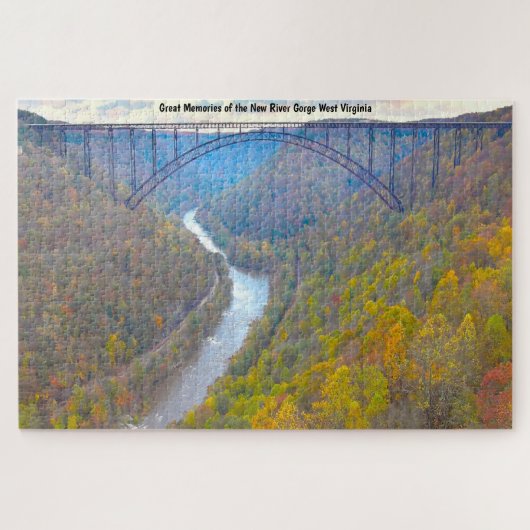 We houden van New River Gorge West Virginia. Jigza Legpuzzel (Horizontaal)