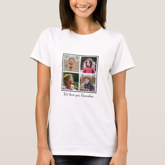 We houden van oma 4 Foto Collage T-shirt (Voorkant)