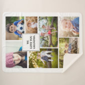 We houden van oma 7 Foto Collage Grandchild Sherpa Deken (Voorkant (horizontaal))