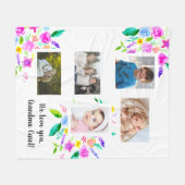 We houden van oma Foto Collage bloemen Fleece Deken (Voorkant (Horizontaal))
