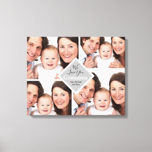 We houden van oma Foto's Monogram Name Canvas Afdruk (Voorkant)