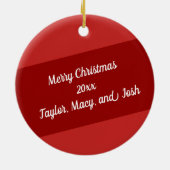 We houden van oma Gingerbrood Roodfoto Kerstmis Keramisch Ornament (Achterkant)