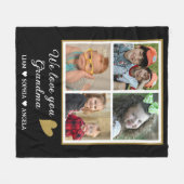 We houden van oma kleinkinderen 4 Foto Collage Fleece Deken (Voorkant (Horizontaal))